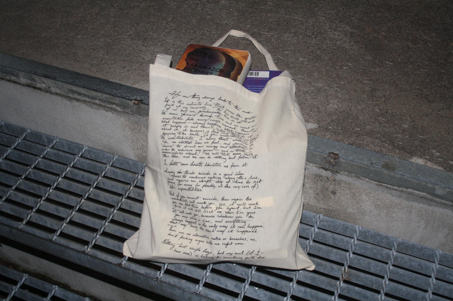 tote bag with a letter from me